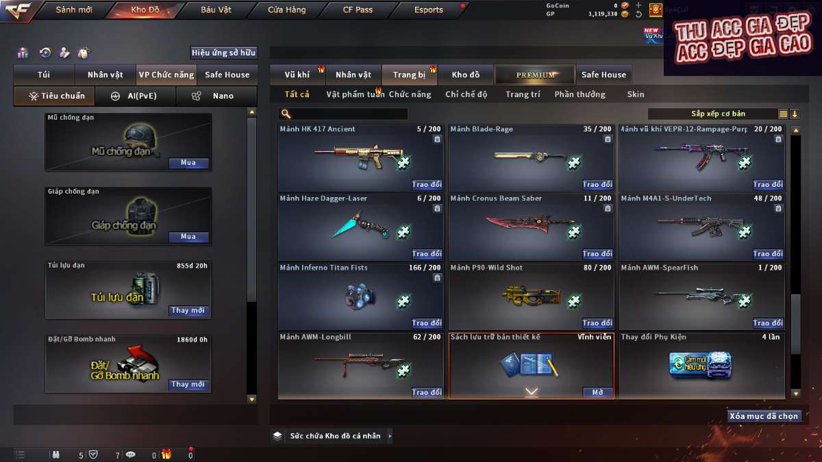 shop acc cf uy tin gia re